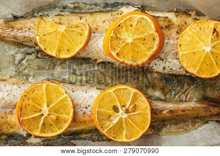 Baked Pollock Fish With Spices And Lemon