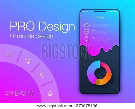 Mobile Phone Application For Analytics. Stock Vector