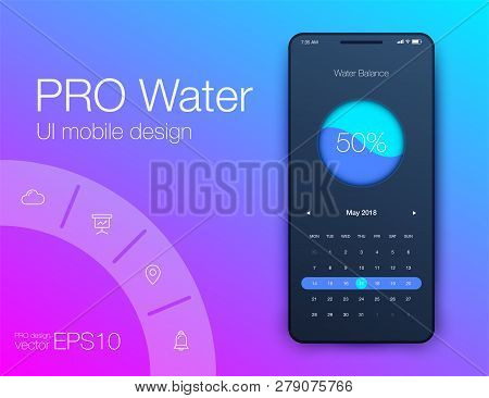 Mobile Phone Application For Analytics. Stock Vector