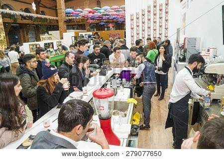 Baku, Azerbaijan, 12 January 2019: Coffee And Tea Festival In Baku, Barmen Competition