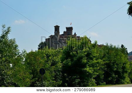 Barolo, Province Of Cuneo, Piedmont, Italy. July 2018. View On The Historical Center Of Barolo