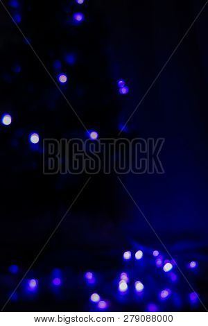 Garland Lights Boche, Dark Blue Purple Backdrop Background