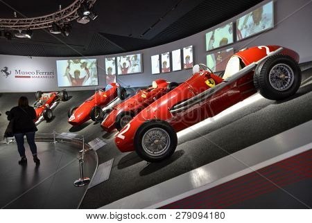 At The Ferrari Museum, The Room Where The World-class Formula 1 Winning Cars Are Displayed