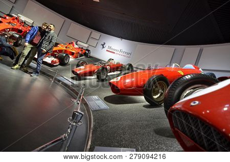 At The Ferrari Museum, The Room Where The World-class Formula 1 Winning Cars Are Displayed