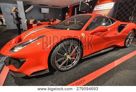 Maranello, Italy, December 2018. In The Ferrari Museum, The Exhibition Hall Dedicated To The Most Re