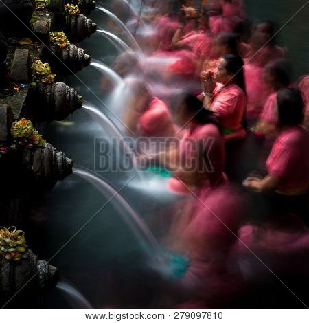 Holy Spring Water Tirta Empul Hindu Temple , Bali Indonesia