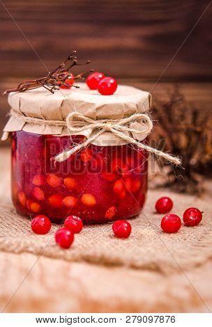 Kalina Rubbed With Sugar In A Glass Jar