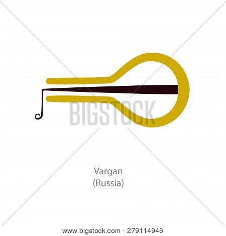 Vargan. Musical Instrument From Russia. Vector Flat Illustration