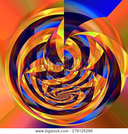 Abstract Coloring Background Of The Gradient With Visual Wave,poolar Coordinates,mosaic And Lighting