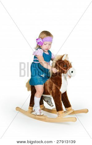 Babyand Spielzeug Pferd isoliert auf weiss