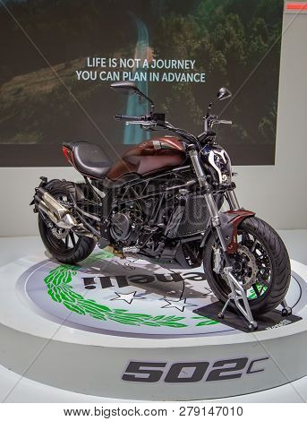 Nonthaburi, Thailand - December 4, 2018: Benelli 402s Cruiser Presented In Motor Expo 2018
