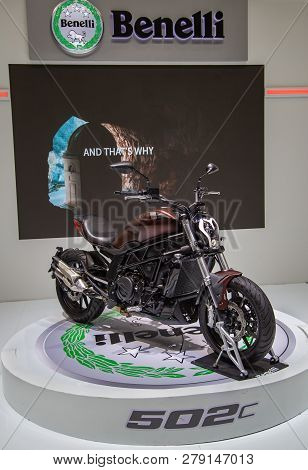 Nonthaburi, Thailand - December 4, 2018: Benelli 402s Cruiser Presented In Motor Expo 2018
