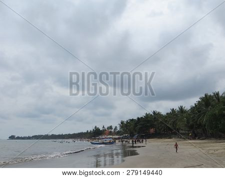 Anyer, Indonesia - June 26, 2018: The Seascape Of Sambolo Beach Anyer.