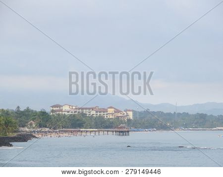 Anyer, Indonesia - June 26, 2018: The Seascape Of Sambolo Beach Anyer.