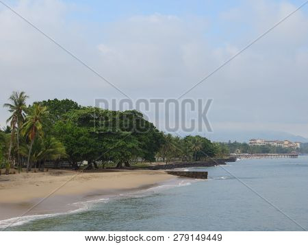 Anyer, Indonesia - June 26, 2018: The Seascape Of Sambolo Beach Anyer.