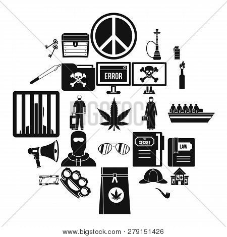 Wrongdoing Icons Set. Simple Set Of 25 Wrongdoing Vector Icons For Web Isolated On White Background