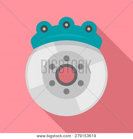 Car Brake Disc Icon. Flat Illustration Of Car Brake Disc Vector Icon For Web Design
