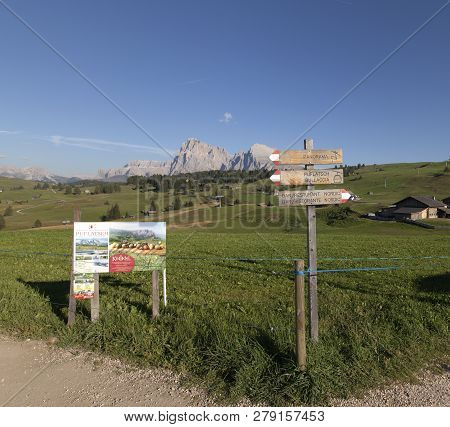 Compaccio Compatsch, Italy On September 12. View From The Mountain Station Towards The Landscape On 