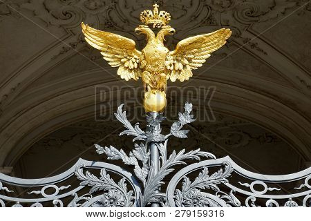 Russian Gold Double-headed Eagle In The Hermitage, St. Petersburg
