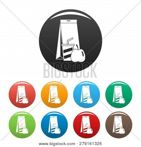 Lunch Pack Icons Set 9 Color Vector Isolated On White For Any Design