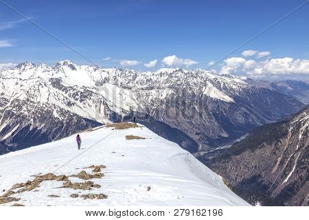 One Of The Mountains In The Climatic And Ski Resort Dombay