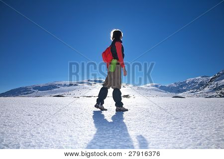 Side Hiking Woman