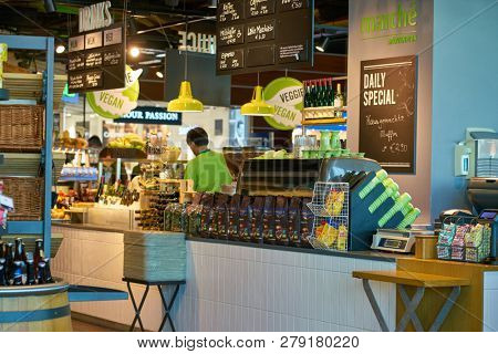 DUSSELDORF, GERMANY - CIRCA OCTOBER, 2018: Marche Movenpick at Dusseldorf Airport