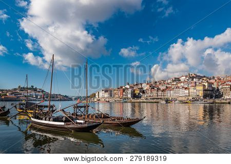 Porto Boat With Wine Barrels