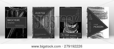 Cover Page Design Template. Black Brochure Layout. Beauteous Trendy Abstract Cover Page. Black And W