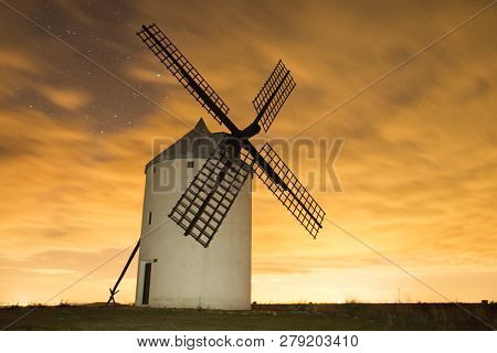 Windmill In Spain Located In The Town Of Vinuelas