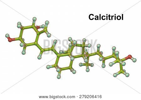 Calcitriol Molecule, Activated Form Of Vitamin D3 Used In The Treatment Of Calcium Deficiency With H