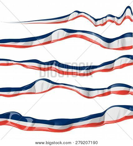 France Flag Collection Horizontal On White Background