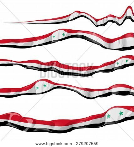 Syria Flag Collection Horizontal On White Background