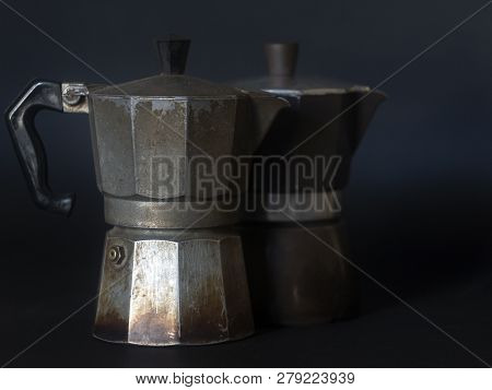Moka Coffee Makers. Coffee Grinder And Coffee