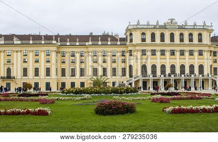 Vienna, Austria - September 23, 2018: Schonbrunn Palace. Gardens Of Schonbrunn Palace. Schonbrunn Pa
