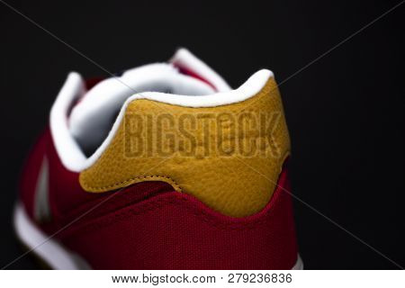 Boston, Ma, Usa, January 2019 - New Balance Nb 574 Athletic Shoes On Studio Background. New Balance 