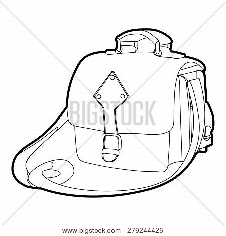 Postal Bag Icon In Outline Style Isolated On White Background Illustration
