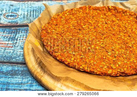 Blat For Pizza Of Sweet Potato And Oat Seeds