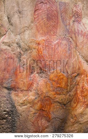 Prehistoric Paintings On Rock Known As Petroglyphs In The Municipality Of Facatativa In Colombia