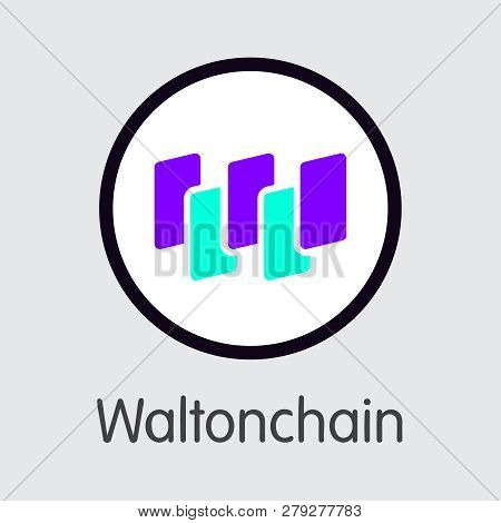 Wtc - Waltonchain. The Logo Of Coin Or Market Emblem.