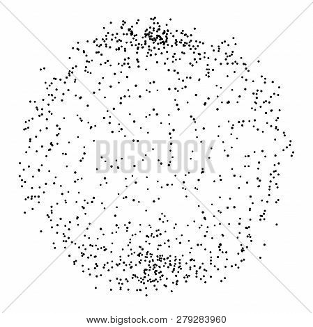 Abstract 3D Sphere Made Of Points. Futuristic Technology Style. Sphere Particles. Background Vector.