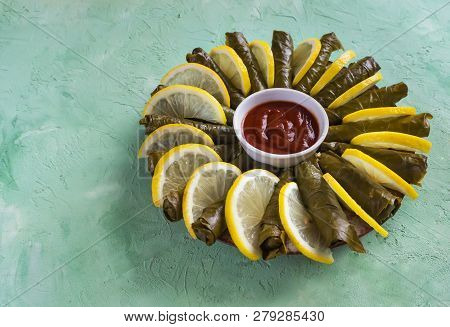 Dolma Stuffed Grape Leaves. Greek Stuffed Grape Leaves (dolma).