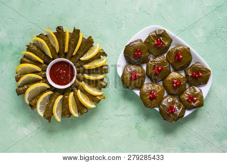 Dolma Stuffed Grape Leaves. Greek Stuffed Grape Leaves (dolma).