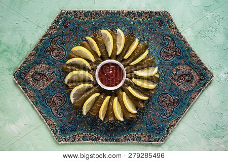 Dolma Stuffed Grape Leaves. Greek Stuffed Grape Leaves (dolma).