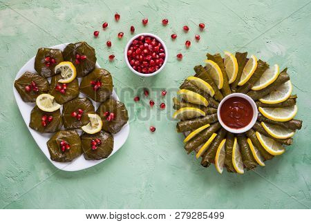 Dolma Stuffed Grape Leaves. Greek Stuffed Grape Leaves (dolma).