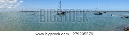 Burrum Heads Queensland Panarama View Of The Ocean And Sailing Boats