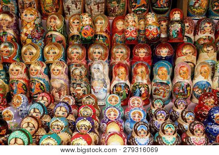 Russian Nesting Dolls .traditional Russian Souvenir From Russia