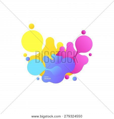 Abstract Geometric Shapes. Liquid Gradient Banners Isolated On White. Fluid Vector Background. Gradi