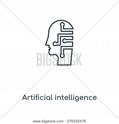 Artificial Intelligence Icon In Trendy Design Style. Artificial Intelligence Icon Isolated On White 