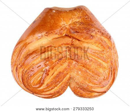 Twist Bun With Heart Shape At Dry Sunny Summer Day